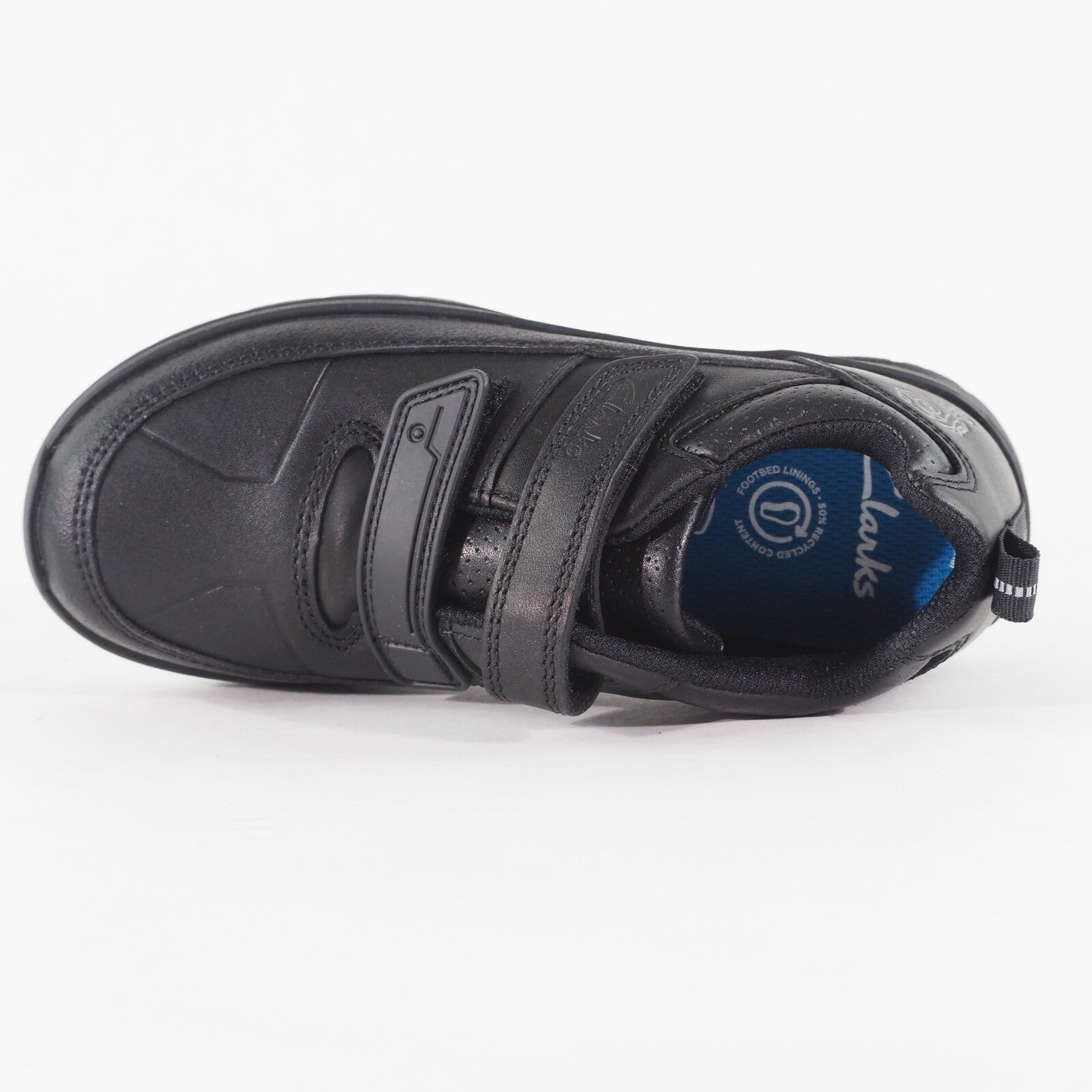 Boys Clarks Reflectace 13297 E Black Double Strap School Walking Kids Shoes