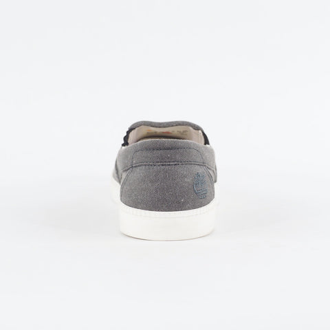 Mens Timberland Newport Bay A18IS Medium Grey Slip On Canvas Casual Shoes