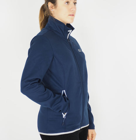 Womens Jack Wolfskin Velour Fleece 1707561 Zip Up Midnight Blue Sweatshirt