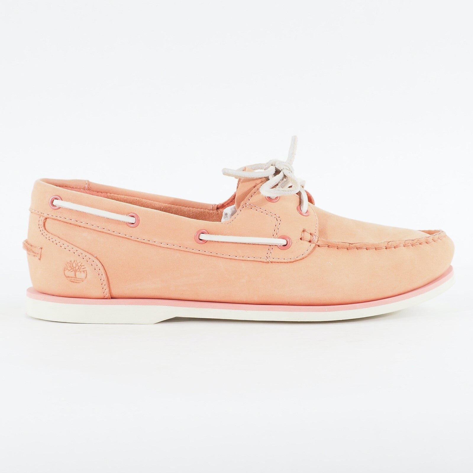 Womens Timberland Classic A1NB9 Medium Pink Leather Lace Up Casual Boat Shoes