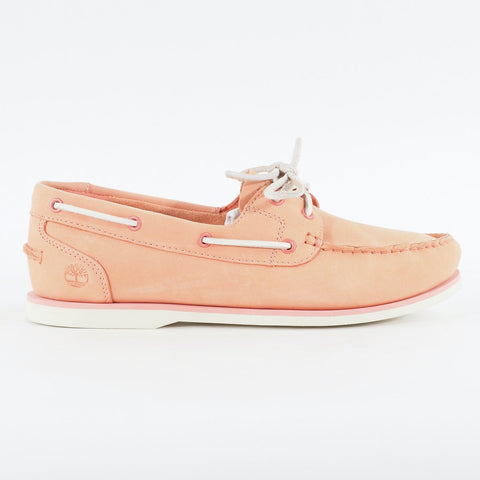 Womens Timberland Classic A1NB9 Medium Pink Leather Lace Up Casual Boat Shoes
