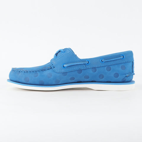 Mens Timberland Classic 2 Eye A181Y Medium Blue Leather Lace Casual Boat Shoes