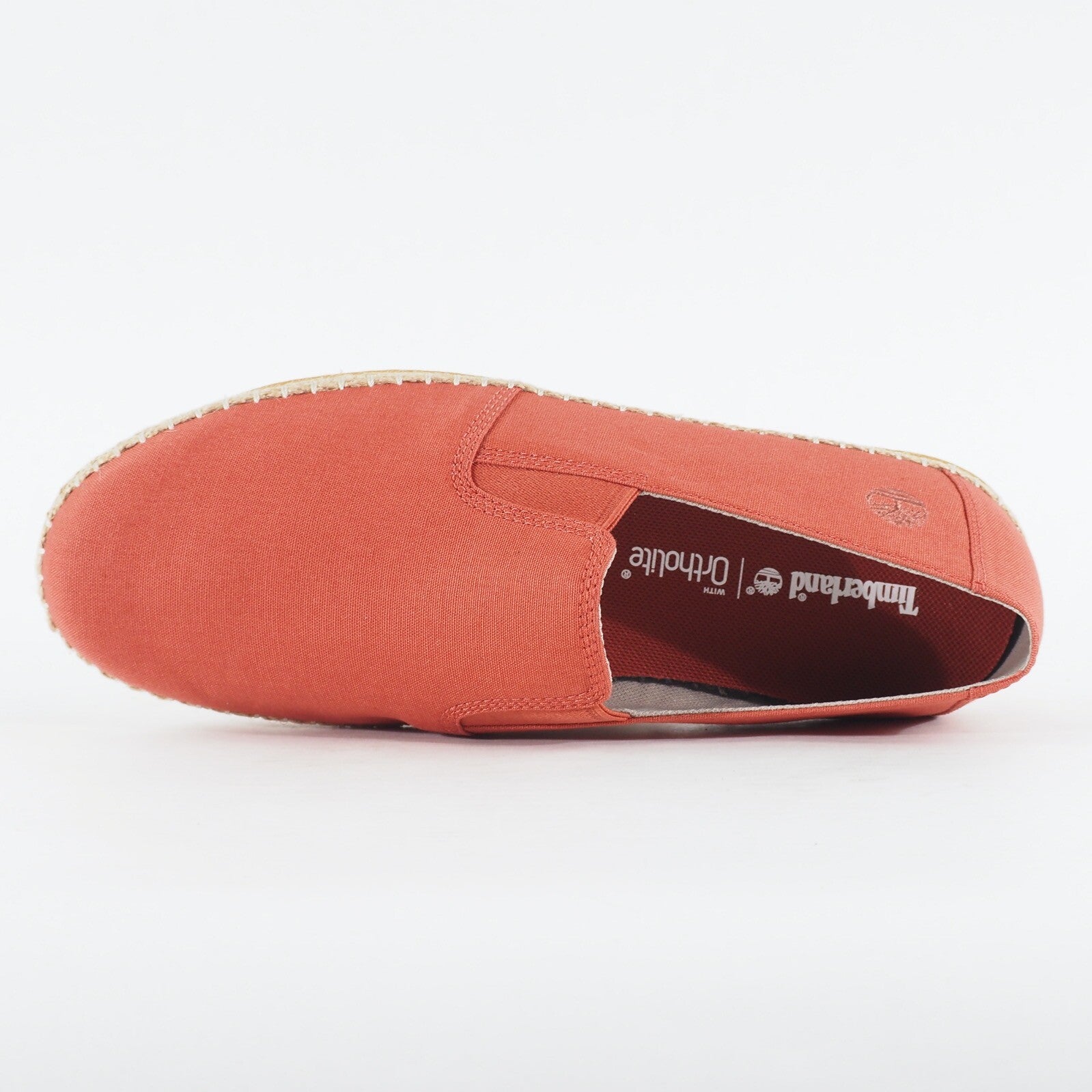 Mens Timberland Surfs Edge A233K Burnt Brick Red Canvas Slip On Casual Shoes