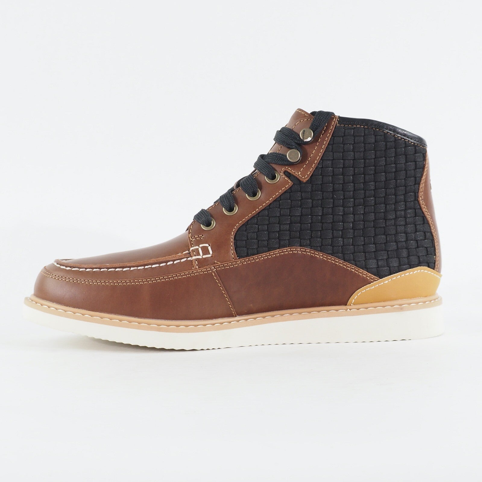 Mens Timberland Newmarket A17A3 Brown / Black Leather Fabric Lace Up Boots