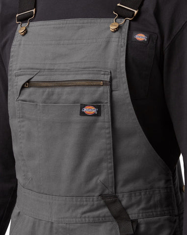 Mens Temp iQ Dickies 365 Tech Duck Bib Overalls Work Grey Trousers