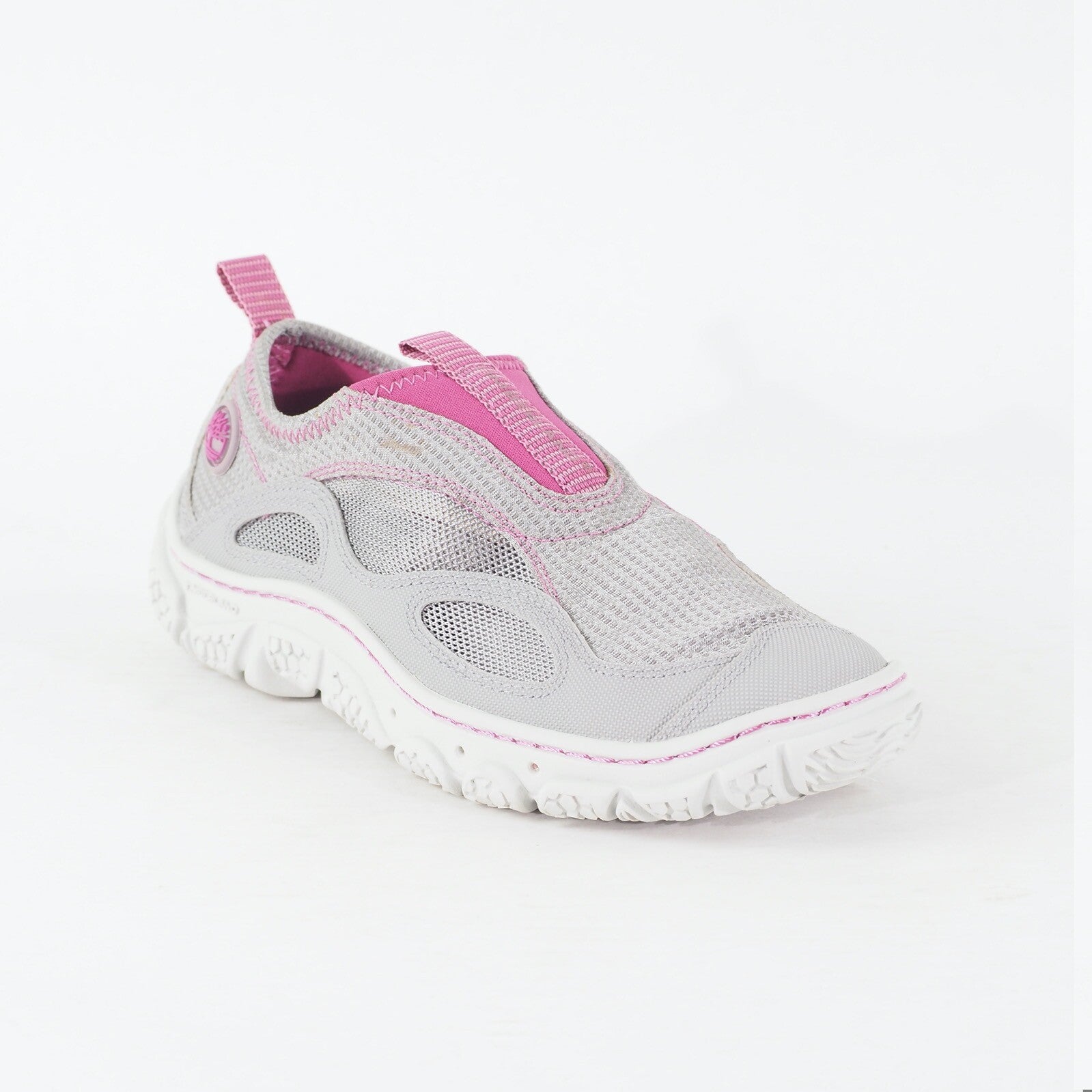 Womens Timberland Wake 58621 Grey Mauve Fabric Slip On Casual Trainer Shoes