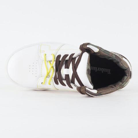 Juniors Timberland Iteza Chukka 6050A White Leather Lace Up High Top Trainers