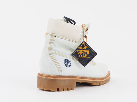 Womens Timberland 6In Premium Denim Blue Jeans A1G83 Lace Up Ankle Ladies Boots