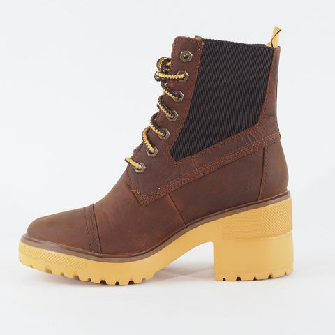 Womens Timberland Silver Blossom A21ZA Brown Leather Lace Up Casual Ladies Boots