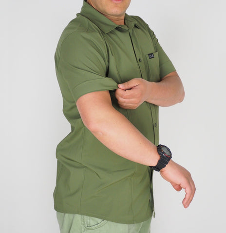 Mens Jack Wolfskin Egmont 1401692 Burnt Olive Short Sleeved Shirt 