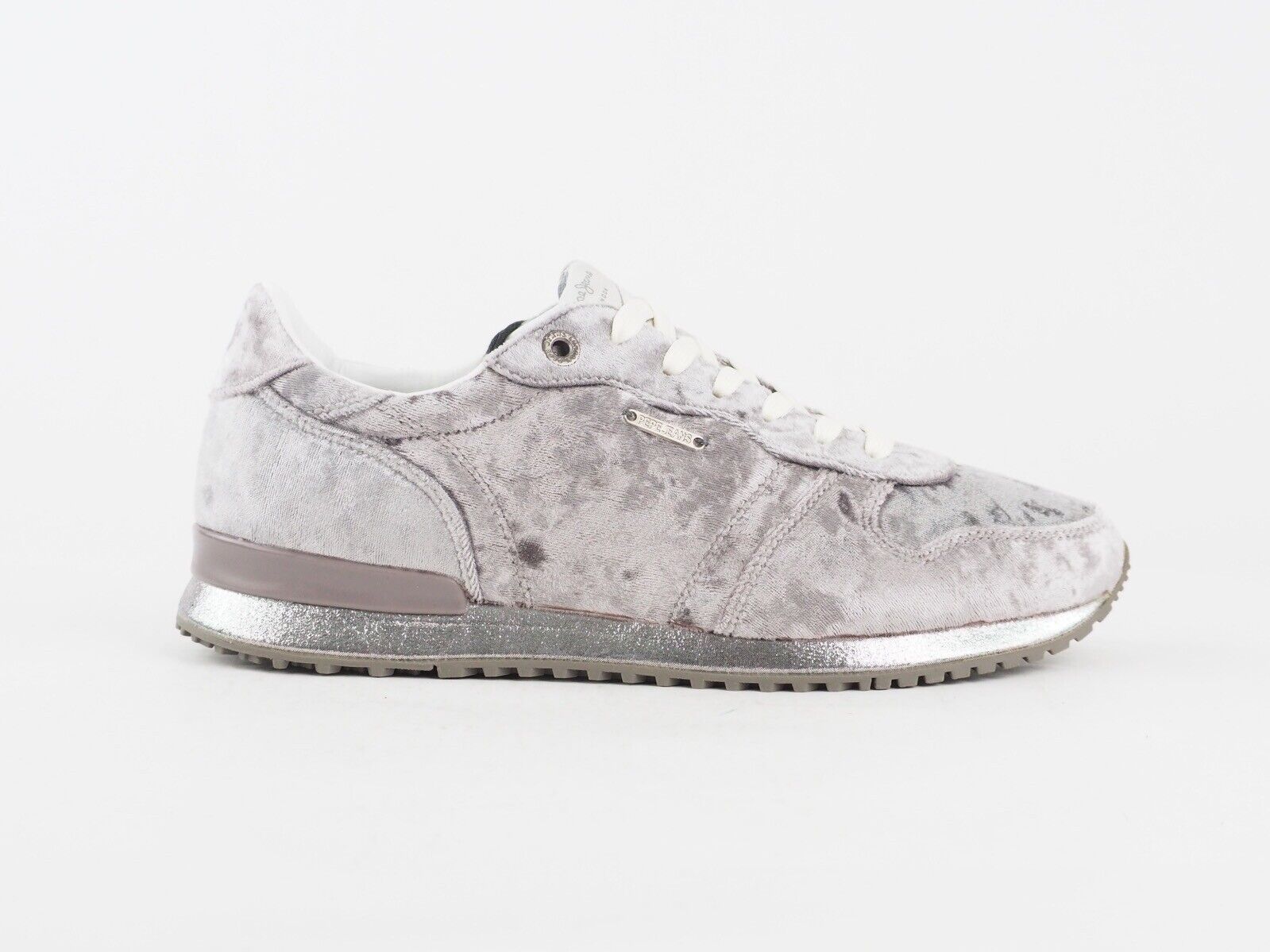 Womens Pepe Jeans Gable PLS30726 Velvet Grey Lace Up Walking Casual Trainers
