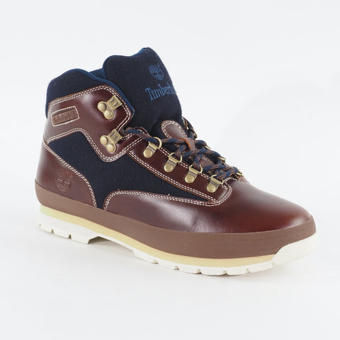 Mens Timberland Euro Hiker A11UA Tan Navy Leather Lace Up Walking Hiking Boots