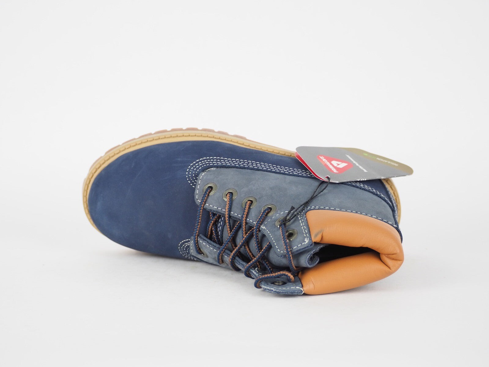 Boys Timberland 6 In Premium A119B Blue Leather Nubuck Casual Kids Chukka Boots