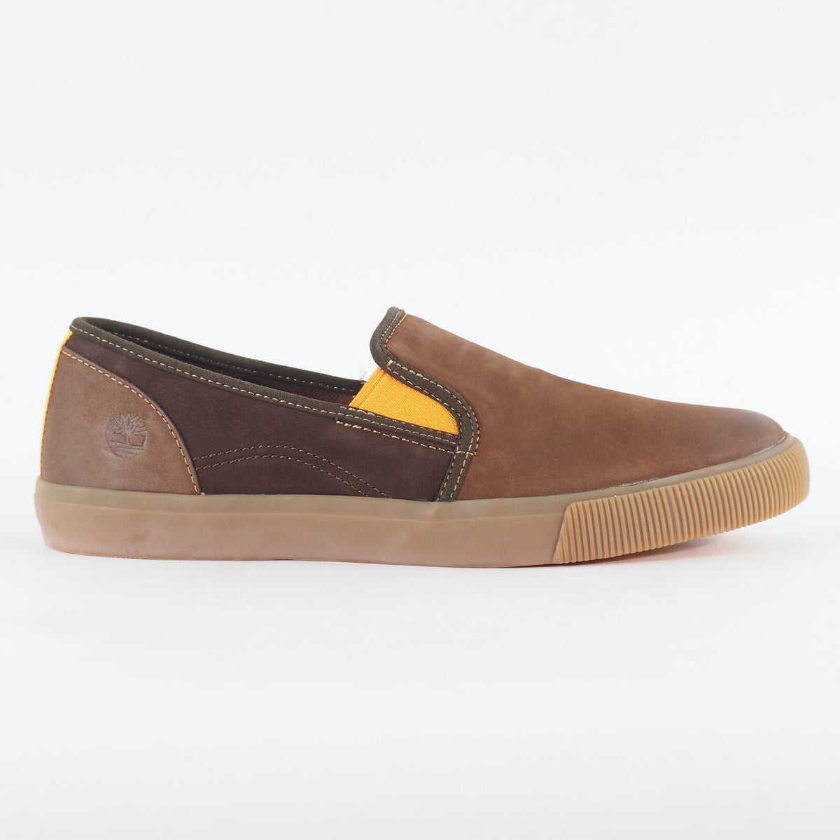 Mens Timberland Glastenbury A12OW Dark Brown Leather Slip On Casual Shoes