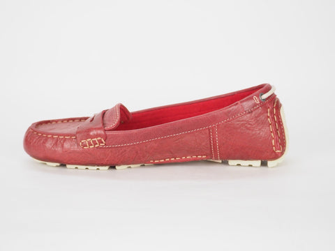 Womens Timberland Earthkeepers 27692 Red Leather Moccasins Casual Flats Shoes