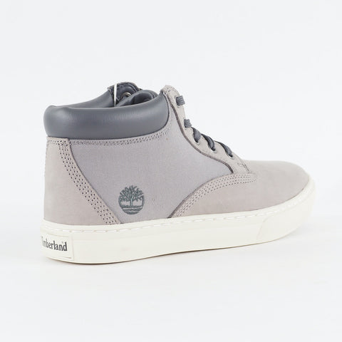 Mens Timberland Dauset Chukka A1HGO Grey Leather Canvas Lace Up Chukka Boots
