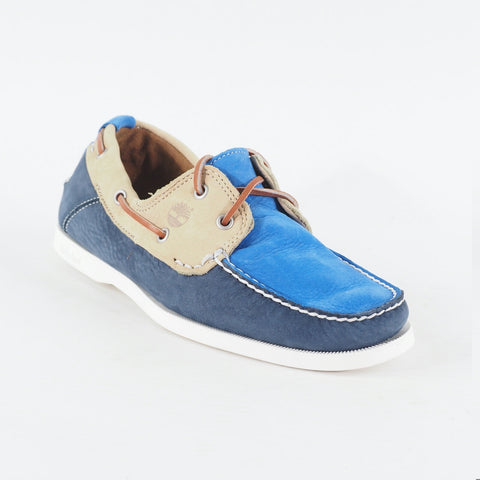 Mens Timberland Classic Hert 2 Eye 6936A Tan / Navy / Blue Leather Boat Shoes
