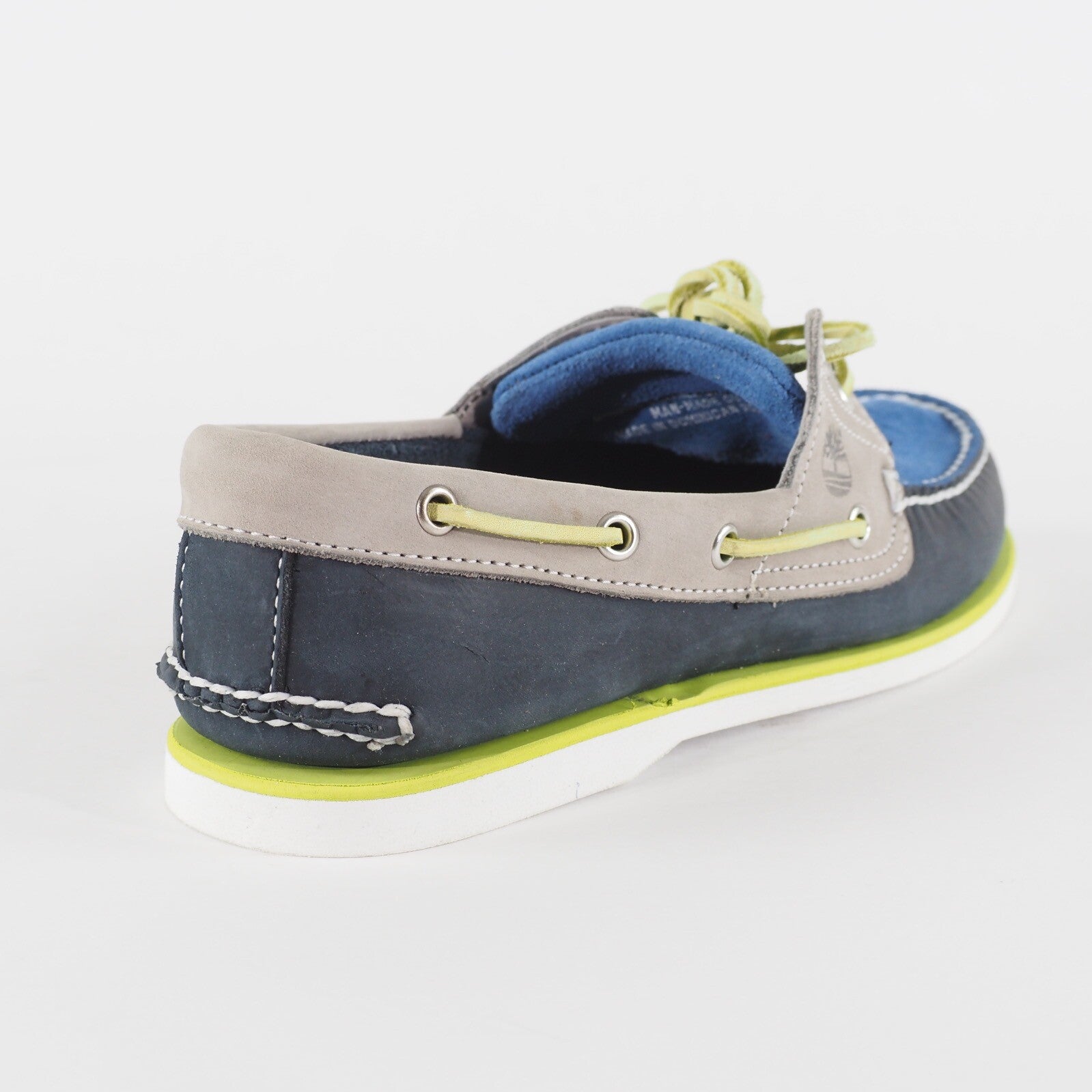 Mens Timberland 2 Eye 6963A Blue Leather Lace Up Boat Casual Walking Shoes