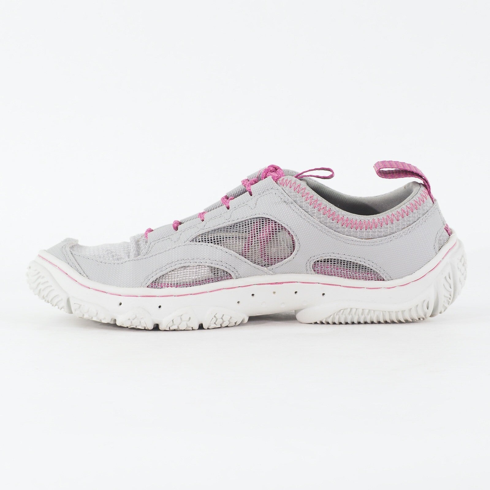 Womens Timberland Wake 58600 Grey Mauve Fabric Lace Up Casual Trainer Shoes