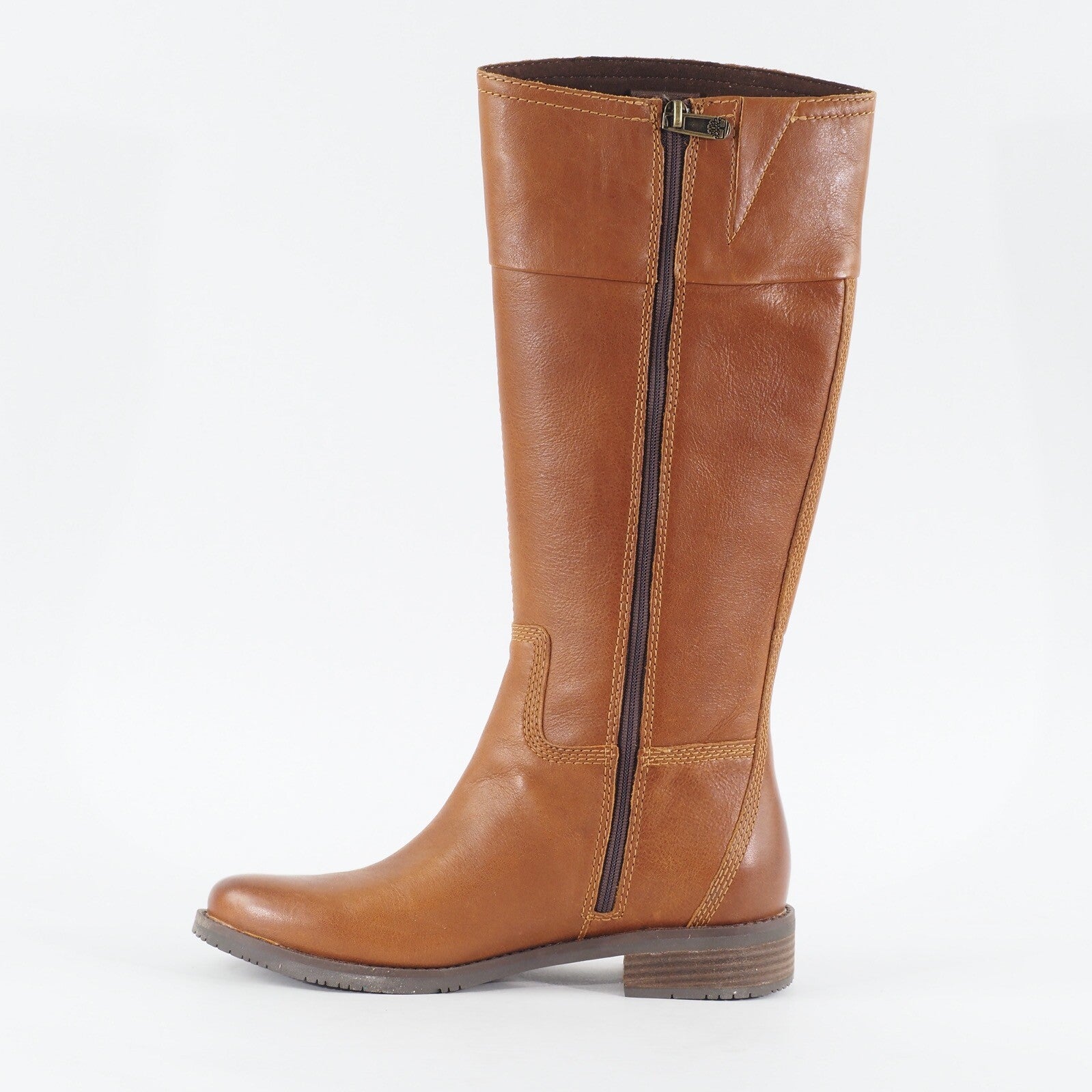 Womens Timberland Venice Park Tall A1IZ7 Tan Leather Zip Up Casual High Boots