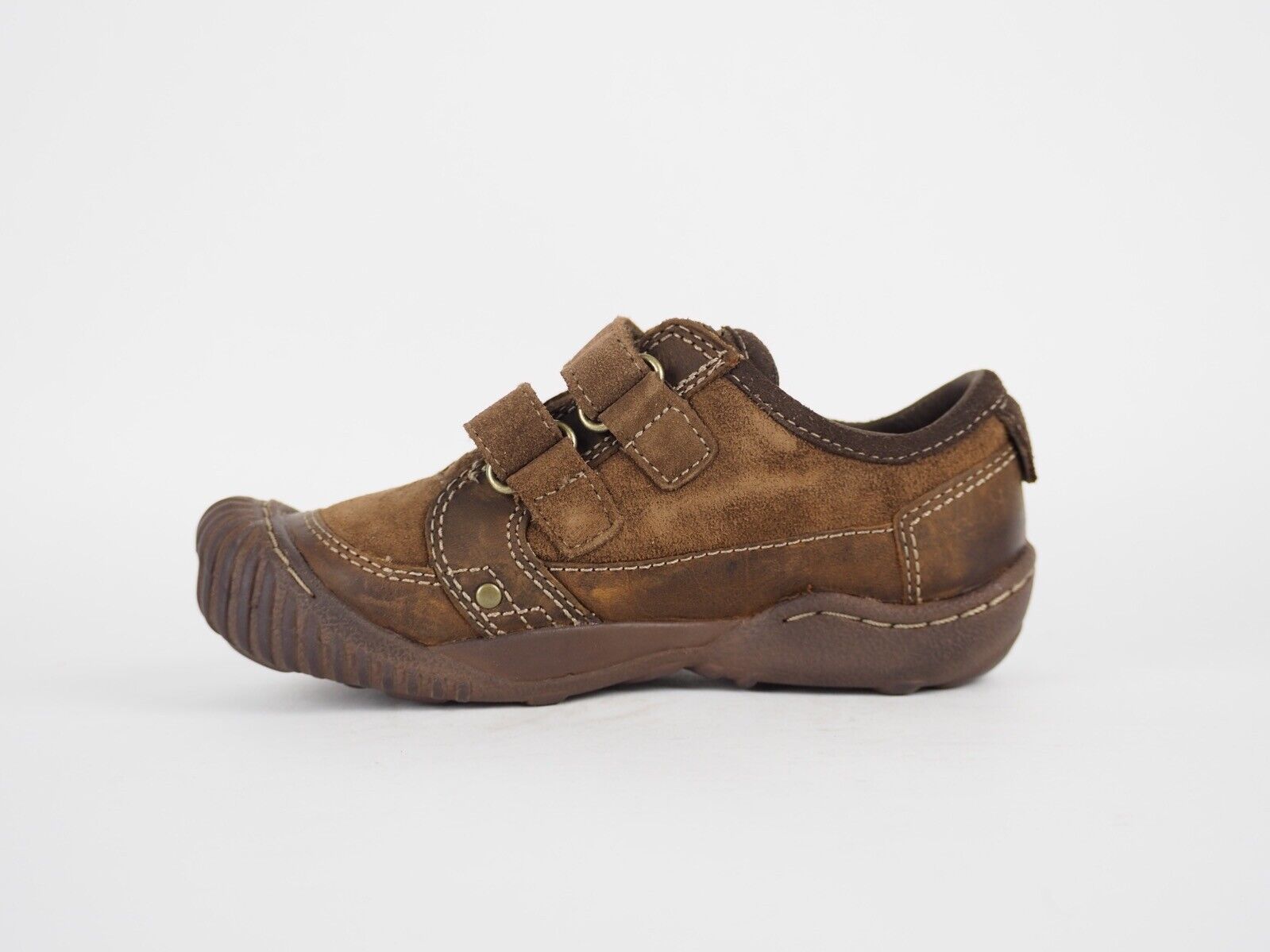 Infants Timberland Crown 31839 Dark Brown Leather 2 Strap Casual Kids Shoes
