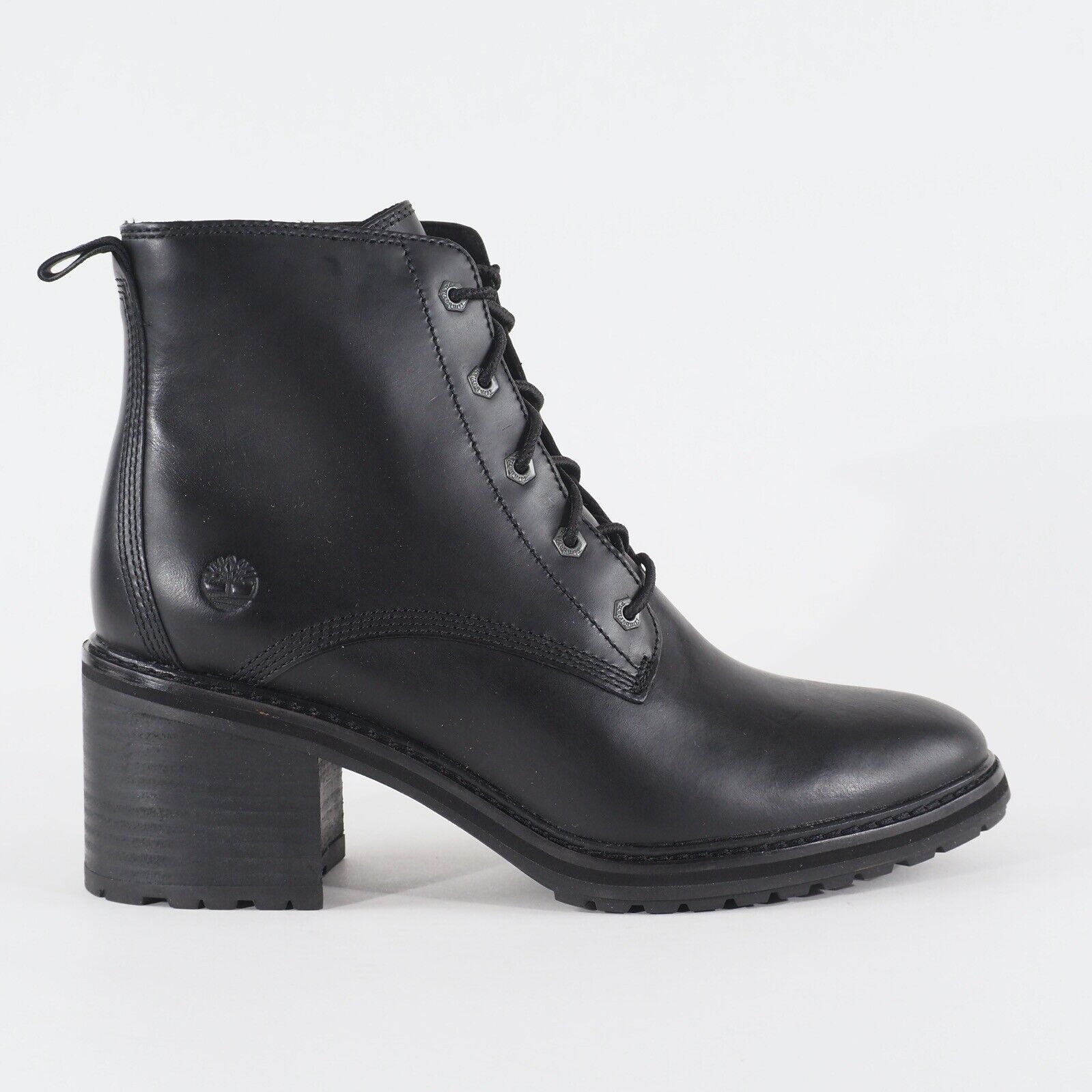 Womens Timberland Sienna High A23MH Black Leather Lace Up Casual Ankle Boots