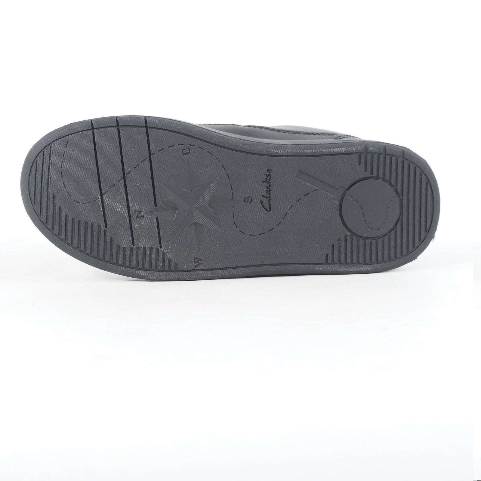 Boys Clarks Vibrant Glow Black Leather School Walking Strap Wide G Fit Shoes