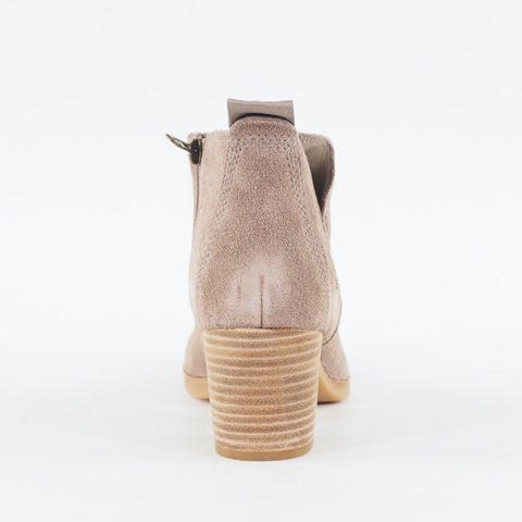 Womens Timberland Eleanor A1XTN Light Taupe Leather Zip Up Heeled Ankle Boots