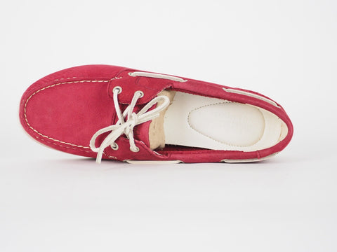 Womens Timberland EK Classic 8359A Burgundy Leather 2 Eye Casual Boat Shoes
