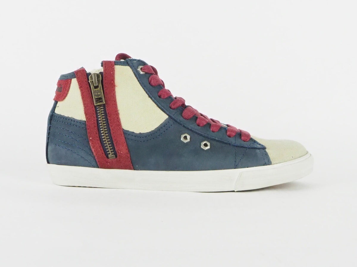 Womens Timberland Earthkeeper Glastenbury Leather 8666A Blue Zip Hi Trainers