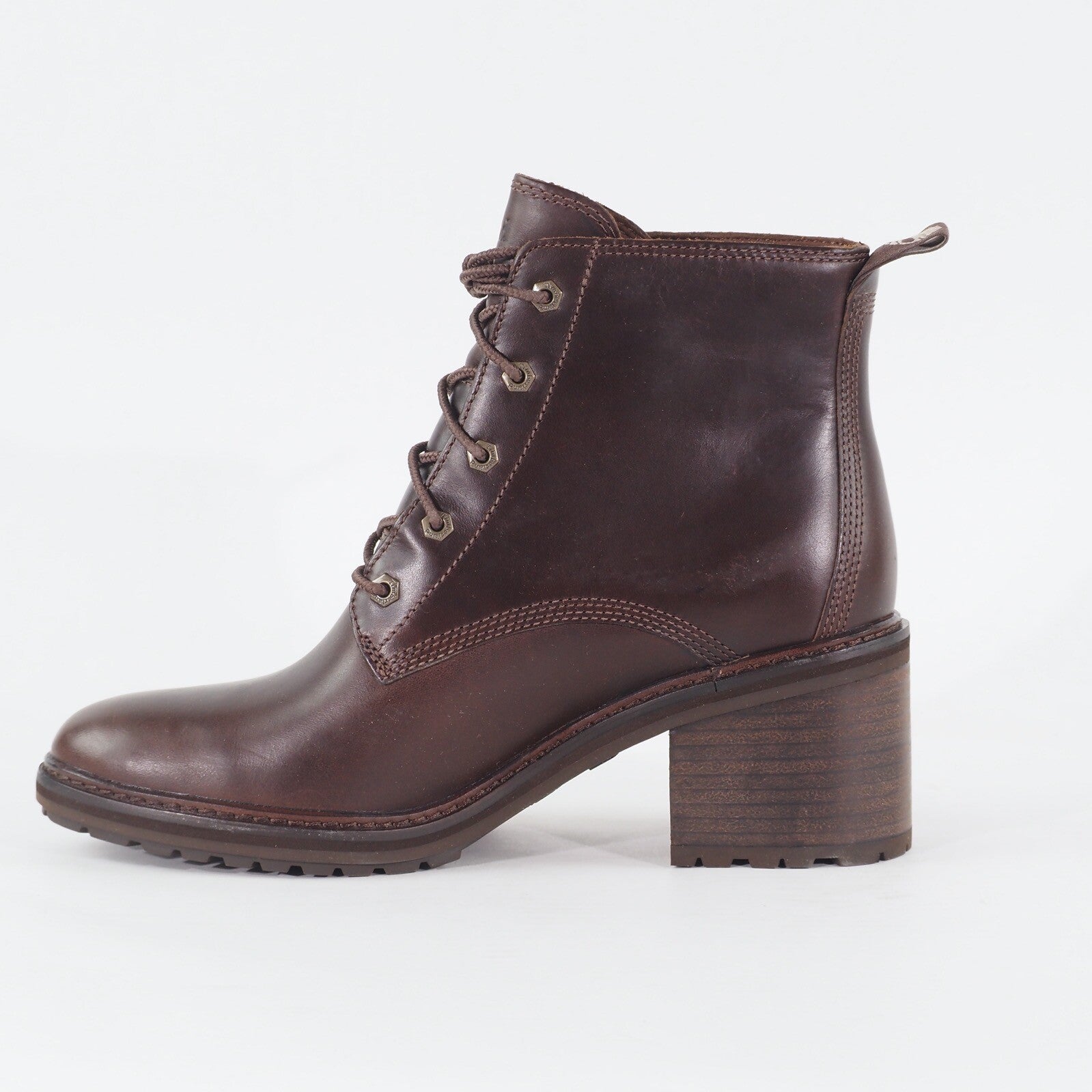 Womens Timberland Sienna High A21CY Brown Leather Lace Up Casual Ankle Boots