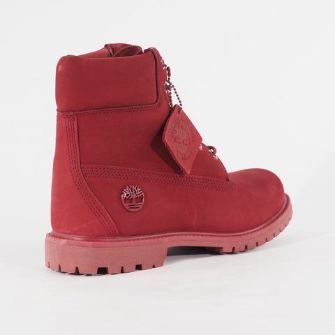 Womens Timberland 6 Inch Nubuck A22Z6 Red Leather Lace Waterproof Walking Boots