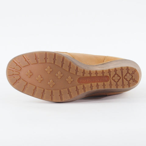 Womens Timberland Meriden A11YS Wheat Brown Leather Lace Up Heeled Ankle Boots