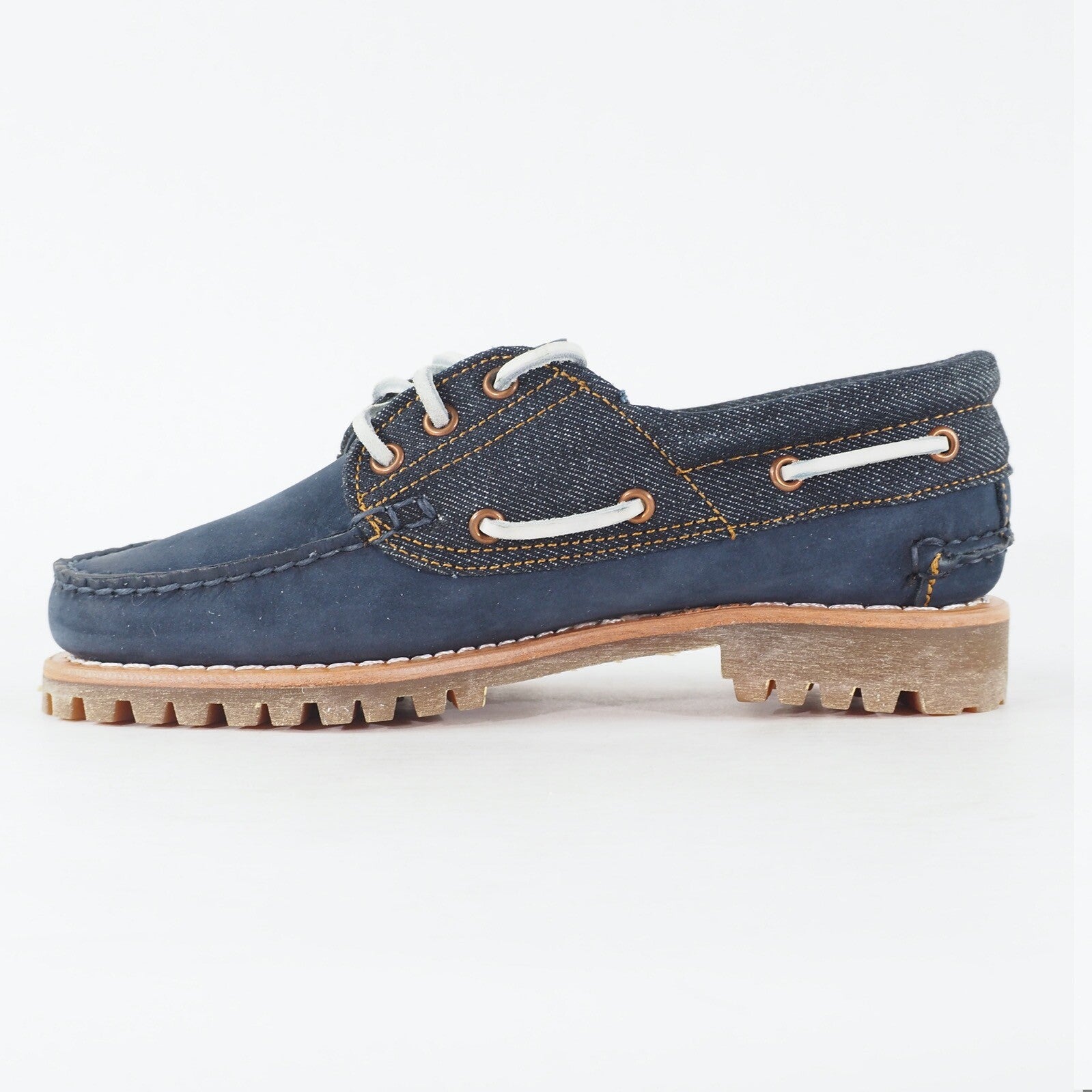 Womens Timberland Limited A1GBJ Navy Leather / Denim Lace Up Casual Boat Shoes