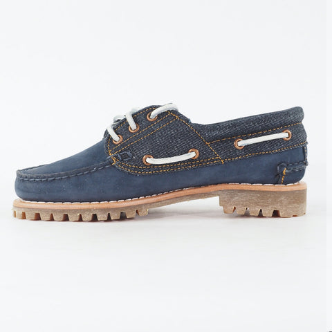 Womens Timberland Limited A1GBJ Navy Leather / Denim Lace Up Casual Boat Shoes