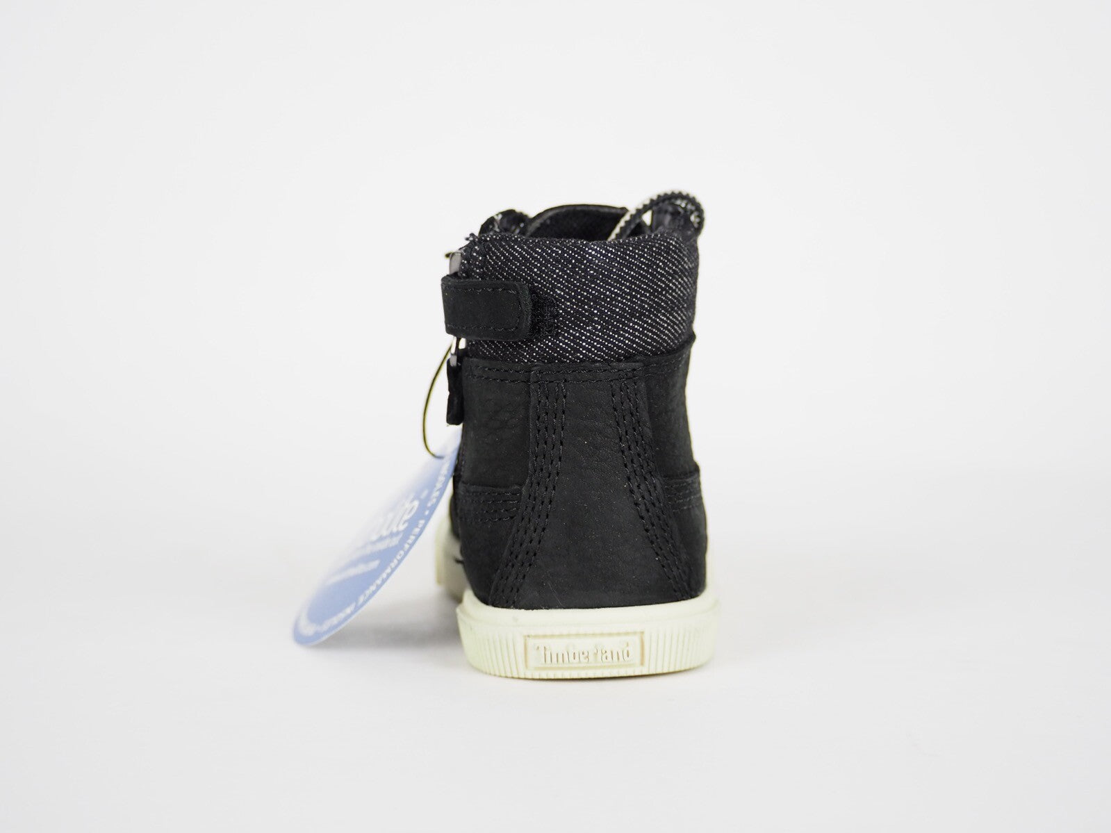 Boys Girls Timberland EK 2.0 6 Inch 1686A Black Leather Laced Zip Up Boots