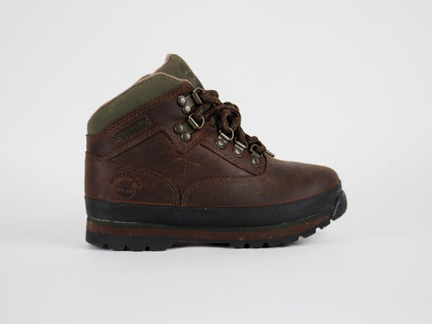 Infants Timberland Euro Hiker 95855 Dark Brown Leather Lace Up Baby Hiking Shoes