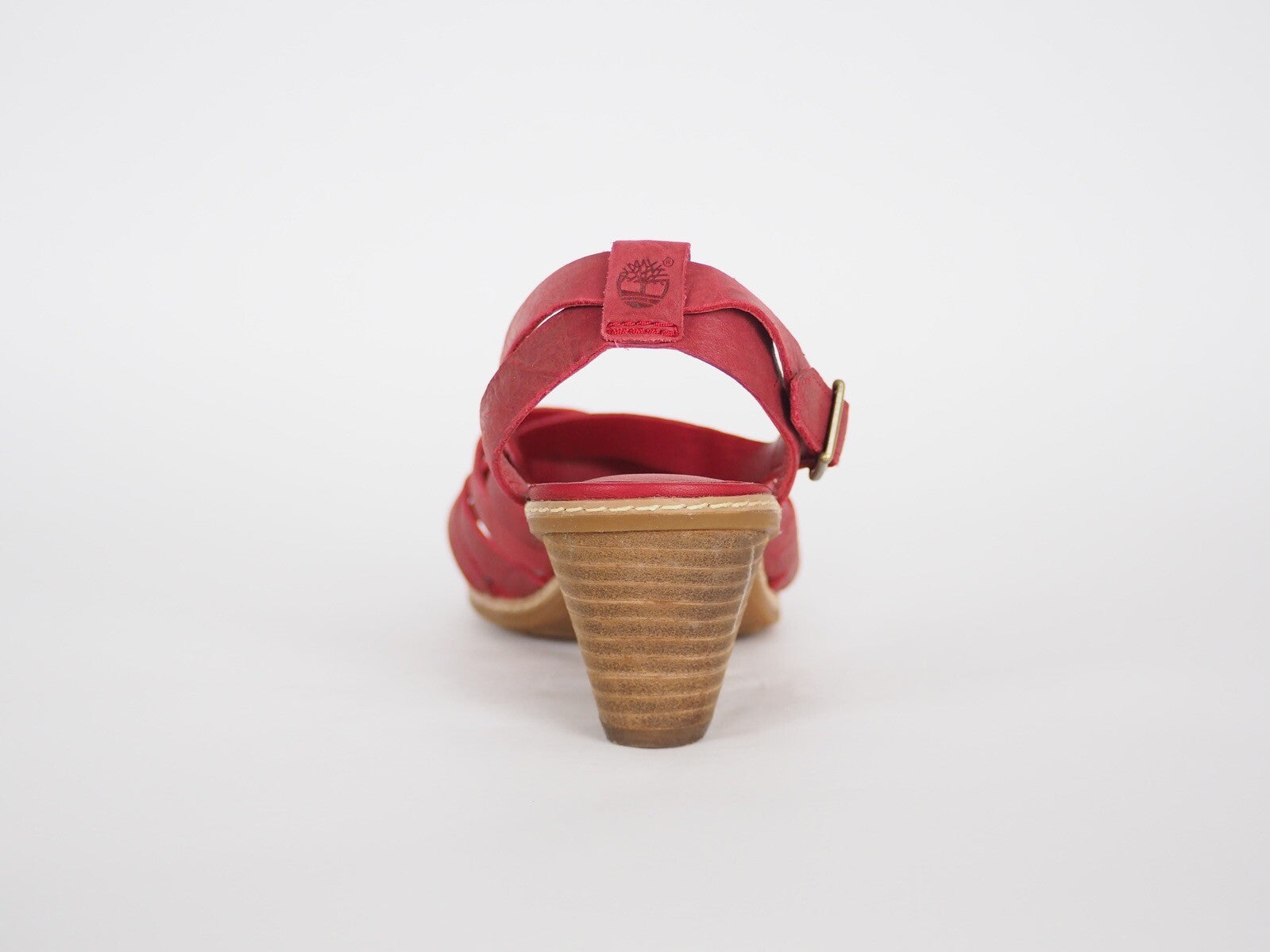 Womens Timberland EK 27690 Red Leather High Heel Summer Casual Strappy Sandals