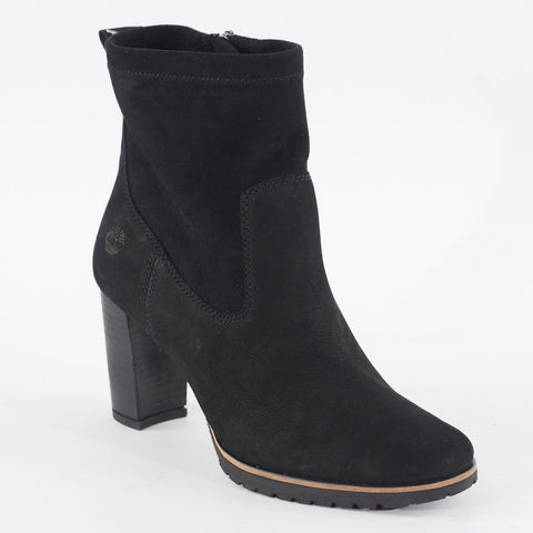 Womens Timberland Leslie Anne A23H5 Black Nubuck Side Zip Casual Heeled Boots