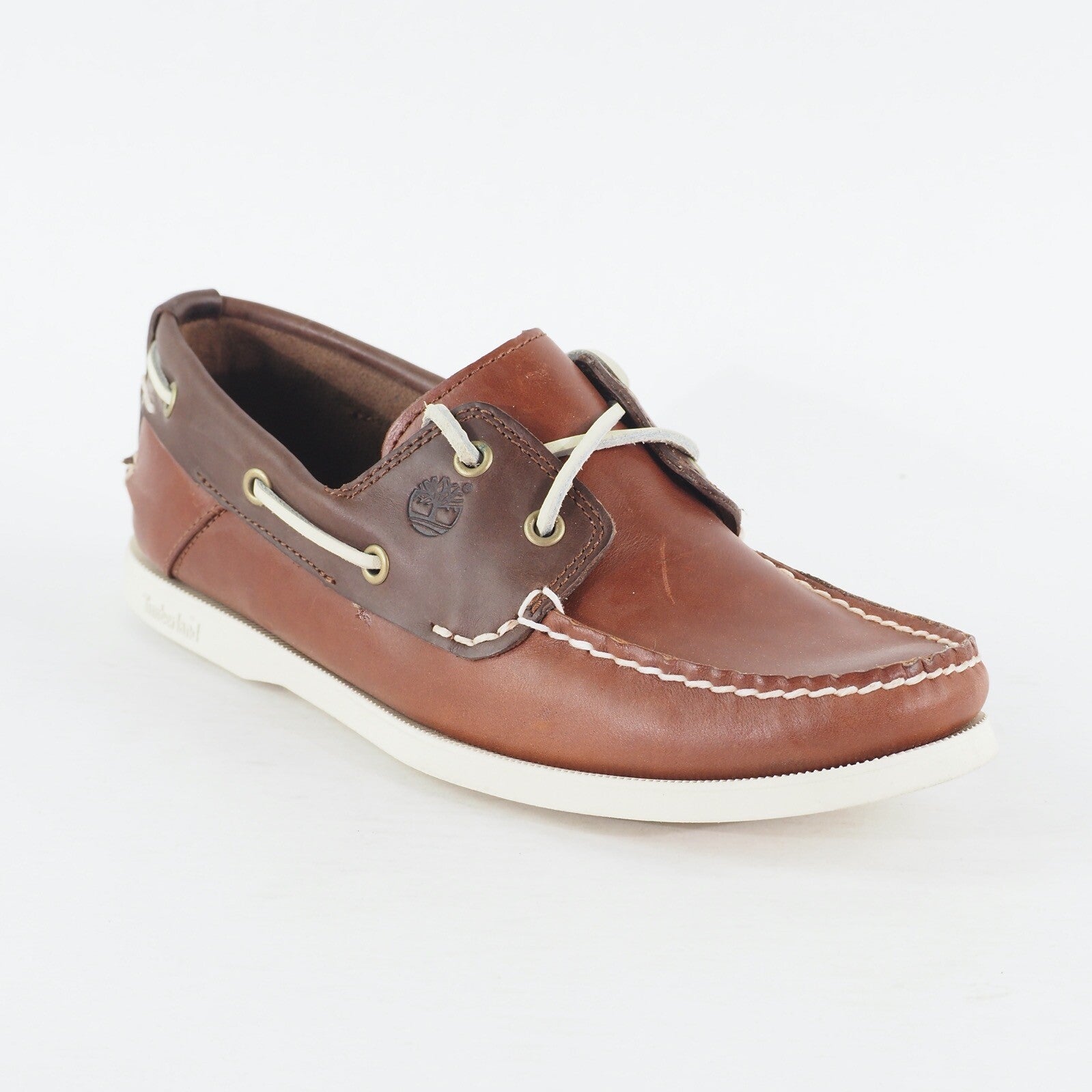Mens Timberland Heritage CW 2 Eye A13HE Brown Leather Lace Up Casual Boat Shoes