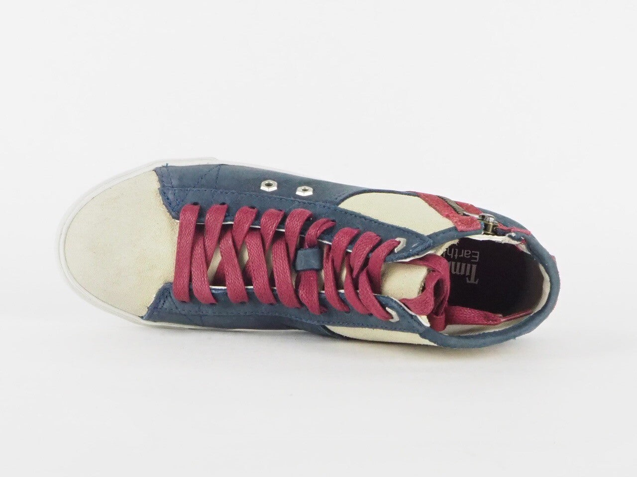 Womens Timberland Earthkeeper Glastenbury Leather 8666A Blue Zip Hi Trainers