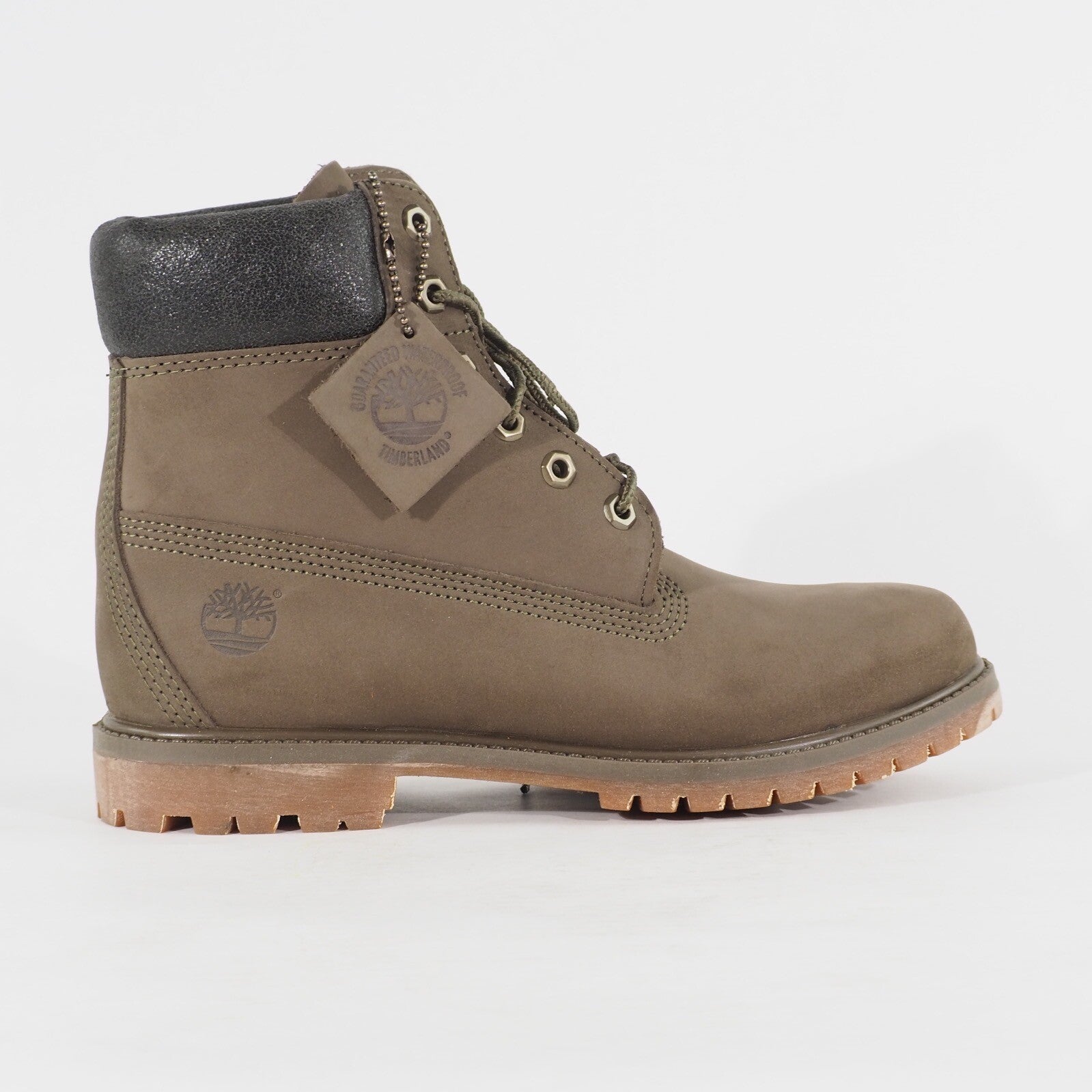 Womens Timberland 6 Inch A1HZM Olive Leather Lace Up Waterproof Walking Boots