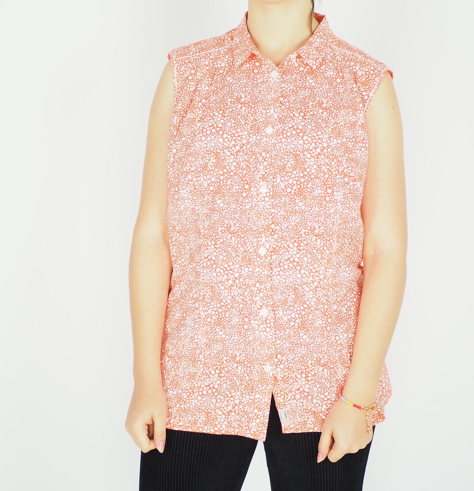 Womens Jack Wolfskin Wahia Print 1402081 Watercress Blossom Sleeveless Shirt