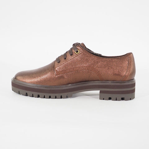Womens Timberland London Square Oxford A1SLL Copper Leather Lace Walking Shoes 