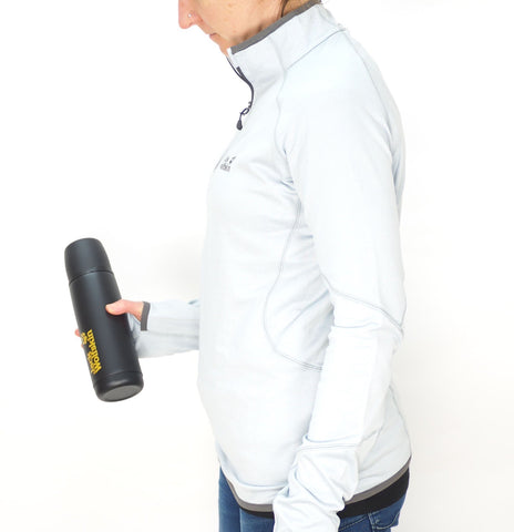 Womens Jack Wolfskin Sutherland Shirt 1702641 Grey Haze Half Zip Light Pullover