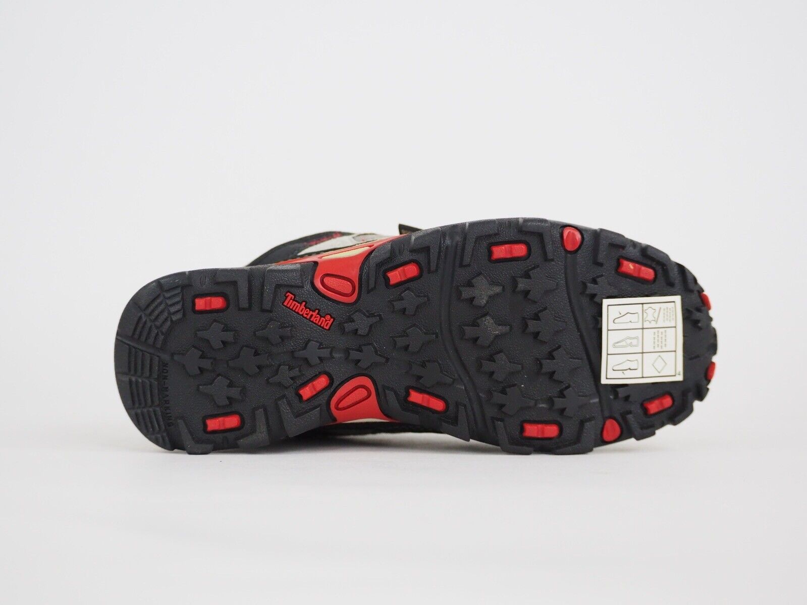 Boys Timberland HYPRTRL 58709 Red / Grey Leather Lace Up Kids Hiking Shoes UK 1