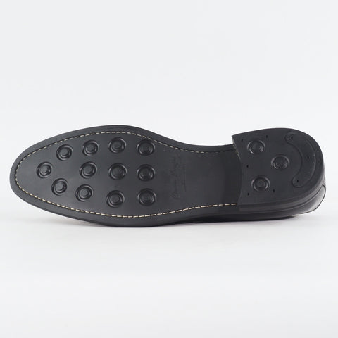 Mens John White Stamford Black Leather Slip On Formal Walking Shoes