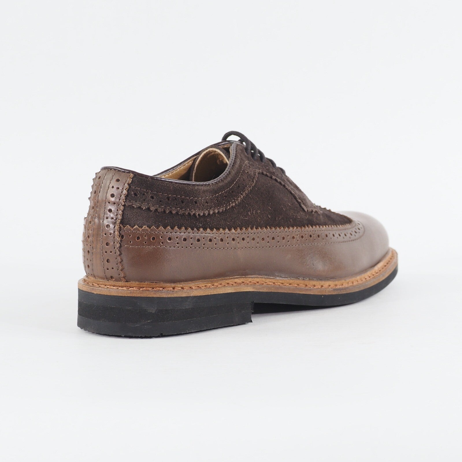 Mens Ben Sherman Garry Peach Dark Brown Leather Lace Up Formal Oxford Shoes