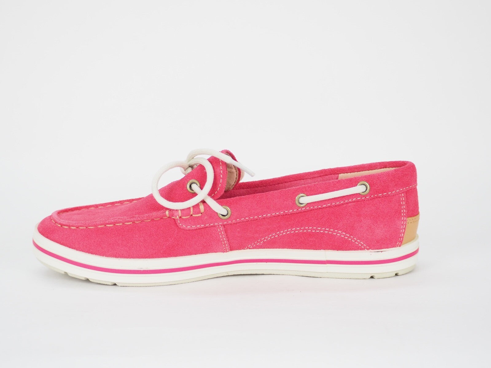 Womens Timberland Casco Bay 8850R Pink Leather Espadrilles Casual Boat Shoes