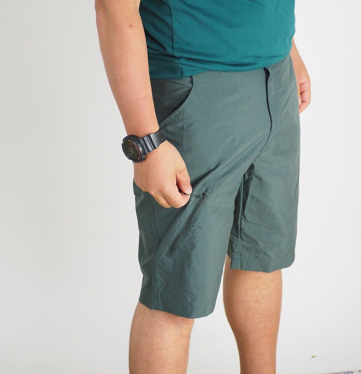 Mens Jack Wolfskin STR 5008561 Greenish Grey Casual Regular Fit Summer Shorts